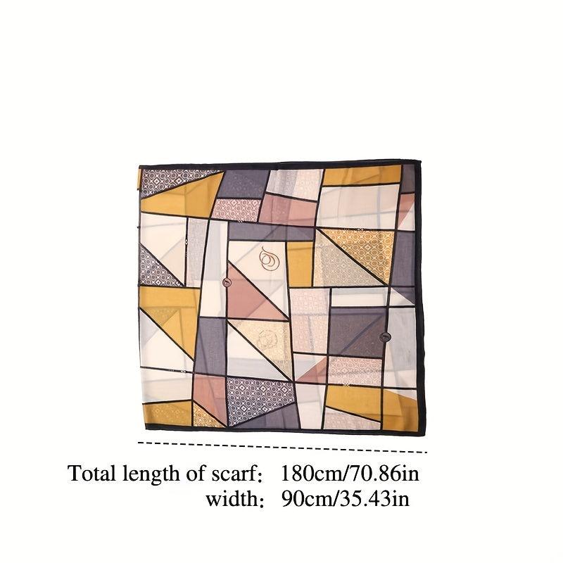 Stylish Block Scarf Casual Shawl Classic Windproof Warm Head Wrap