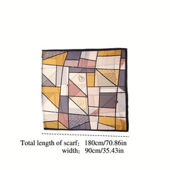 Stylish Block Scarf Casual Shawl Classic Windproof Warm Head Wrap