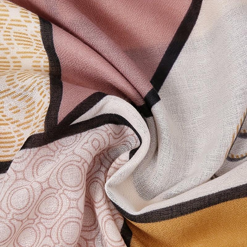 Stylish Block Scarf Casual Shawl Classic Windproof Warm Head Wrap
