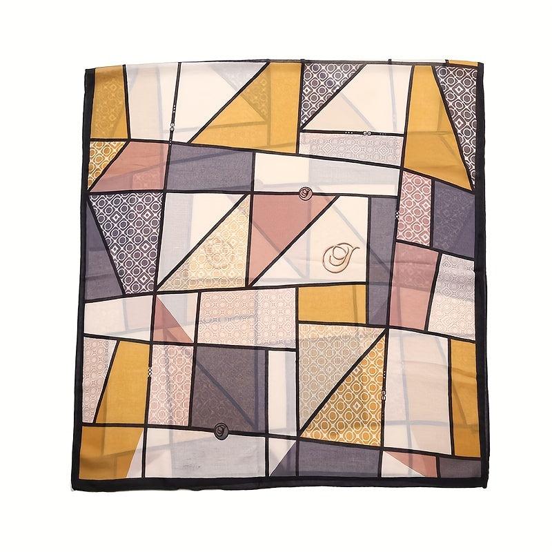 Stylish Block Scarf Casual Shawl Classic Windproof Warm Head Wrap