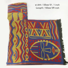 Boho Style Jacquard Shawl Scarf Coldproof Warm Print Shawl