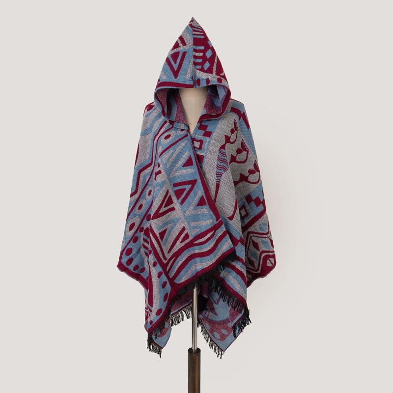 Boho Style Jacquard Shawl Scarf Coldproof Warm Print Shawl