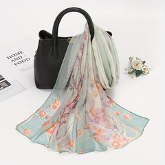 Flower Print Georgette Scarf Thin Breathable Shawl