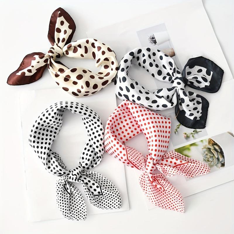 Satin Square Scarf Casual Neckerchief Bandana Head Wrap Hair Accessories