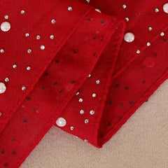 Faux Pearl Decor Scarf Solid Headscarf Hijab Women Bandana