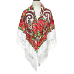 Boho Flower Print Square Scarf Vintage Bandana Warm Wrap
