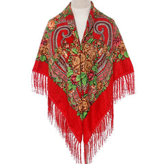 Boho Flower Print Square Scarf Vintage Bandana Warm Wrap