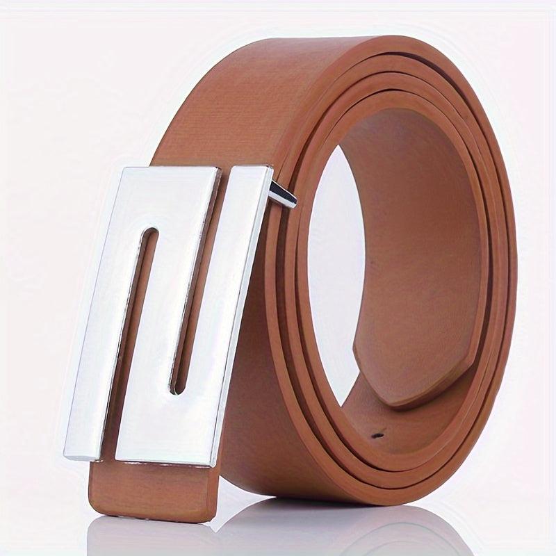 Men's Leather Belt with Buckle for Pants