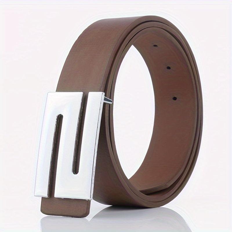 Men's Leather Belt with Buckle for Pants