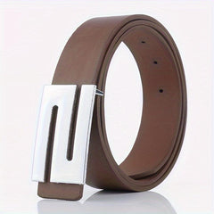 Men's Leather Belt with Buckle for Pants