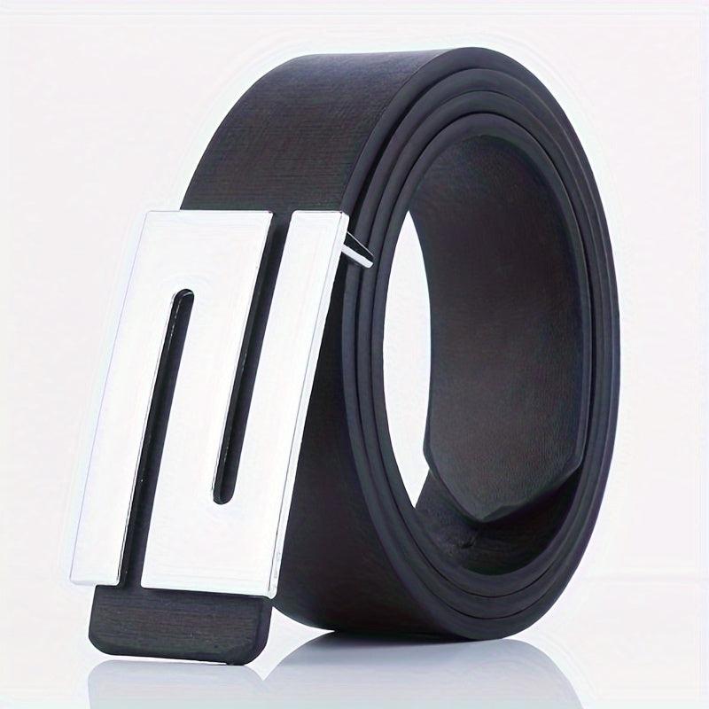 Men's Leather Belt with Buckle for Pants