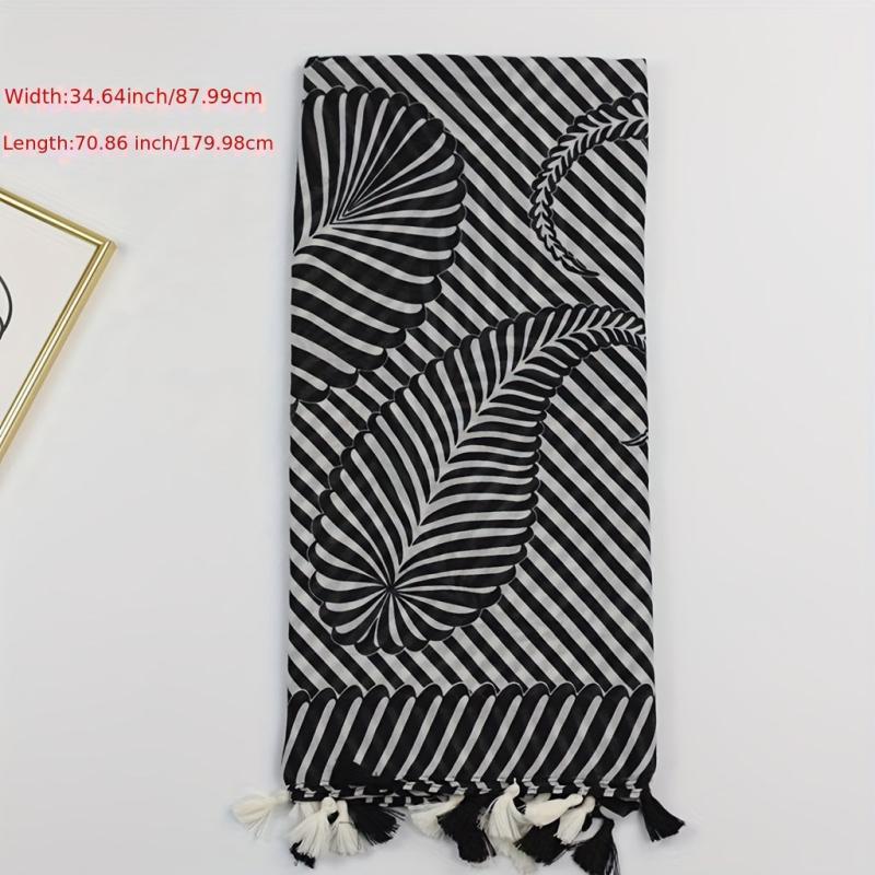 Classic Stripe Print Tassel Scarf Vintage Warm Shawl Casual