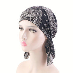 Paisley Print Turban Breathable Bandana Vintage Head Wrap