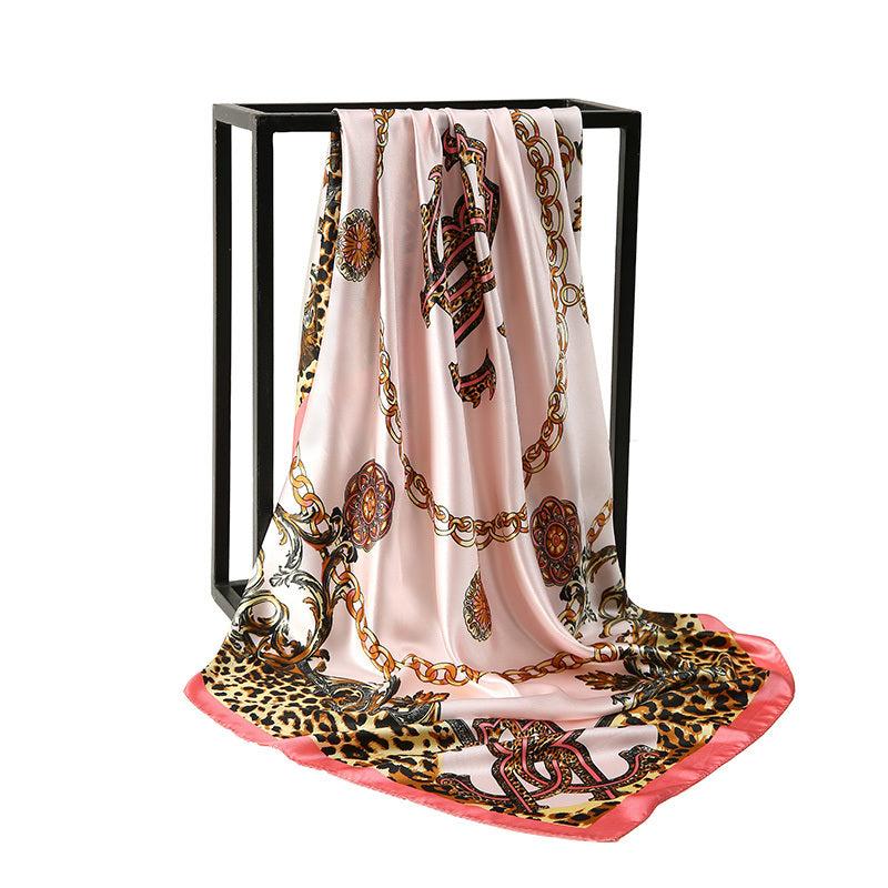 Leopard Print Square Scarf Holiday Hair Tied Scarf