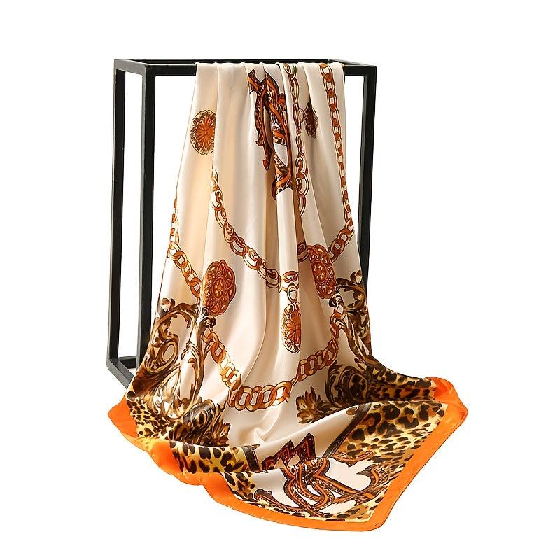 Leopard Print Square Scarf Holiday Hair Tied Scarf