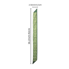 Green Printed Twilly Scarf Long Ribbon Skinny Scarf Neck Tie Women Hair Ribbon