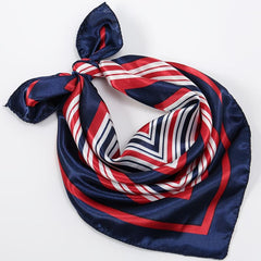 Colorful Stripe Satin Scarf Square Neckerchief Hair Wrap