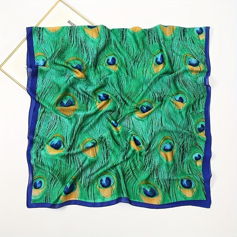 Peacock Feather Pattern Scarf Shawl Wrap for Summer Beach
