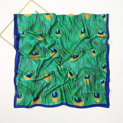 Peacock Feather Pattern Scarf Shawl Wrap for Summer Beach