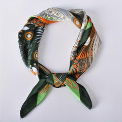 Heart Shaped Petal Pattern Vintage Bandana Silk Scarf