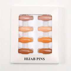 8pcs Scarf Safety Pins With Box Candy Hijab Pins Shawl Brooch Pins Bandana Turba
