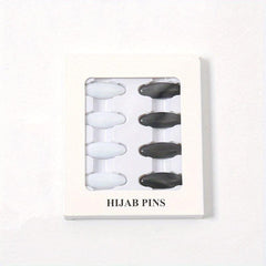 8pcs Scarf Safety Pins With Box Candy Hijab Pins Shawl Brooch Pins Bandana Turba