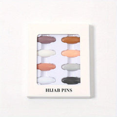 8pcs Scarf Safety Pins With Box Candy Hijab Pins Shawl Brooch Pins Bandana Turba