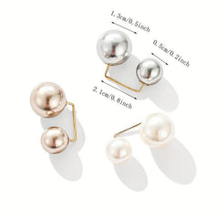 3pcs Faux Pearl Scarf Pin Brooch Waist Pin Shawl Pants Clip