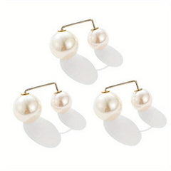 3pcs Faux Pearl Scarf Pin Brooch Waist Pin Shawl Pants Clip