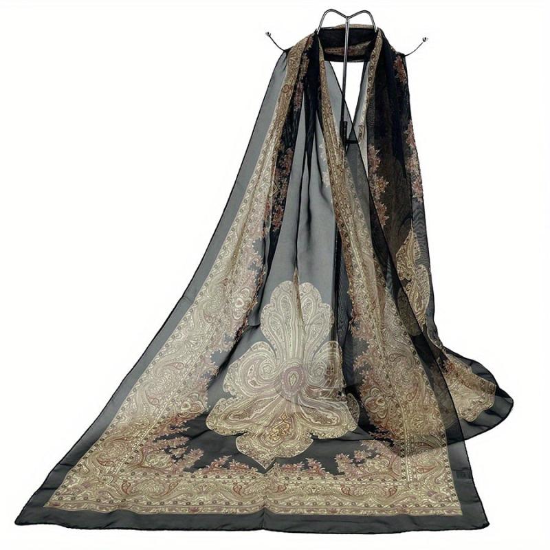 Boho Paisley Print Chiffon Scarf Vintage Shawl Women Casual Head Wrap