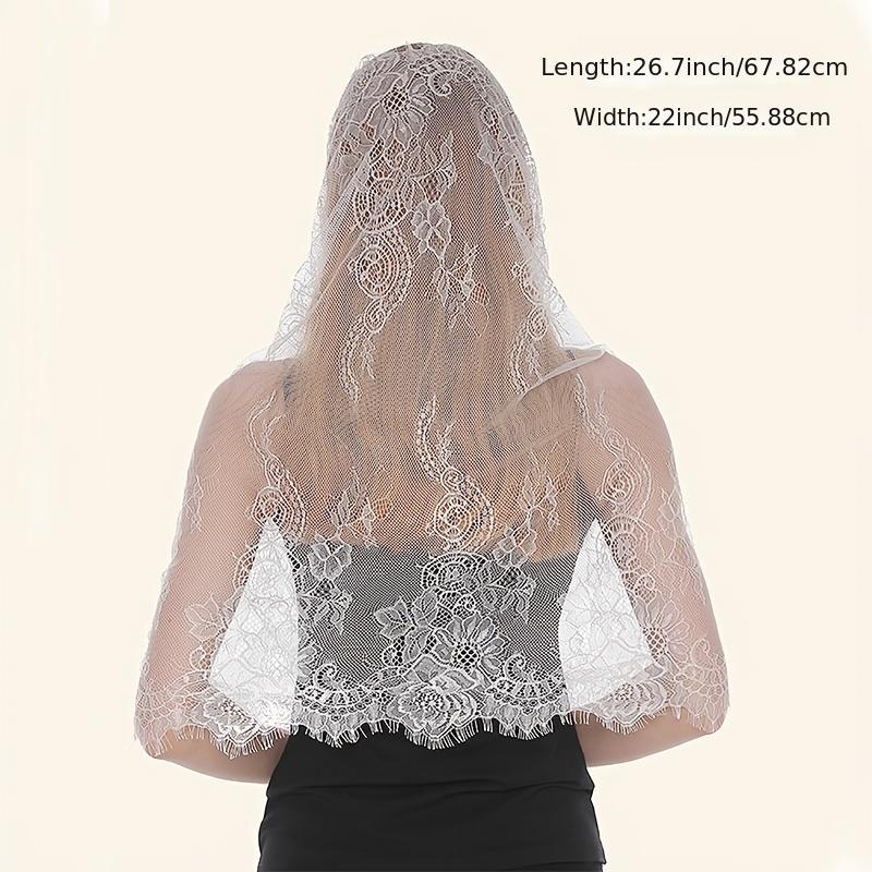 Embroidered Wedding Veil Scarf Bridal Head Wrap