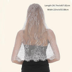 Embroidered Wedding Veil Scarf Bridal Head Wrap