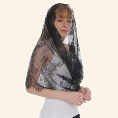 Embroidered Wedding Veil Scarf Bridal Head Wrap