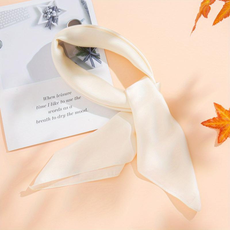 Plain Bandana Silk Scarf Casual Shawl Scarf Wrap Head Wrap Bag Handle Charm