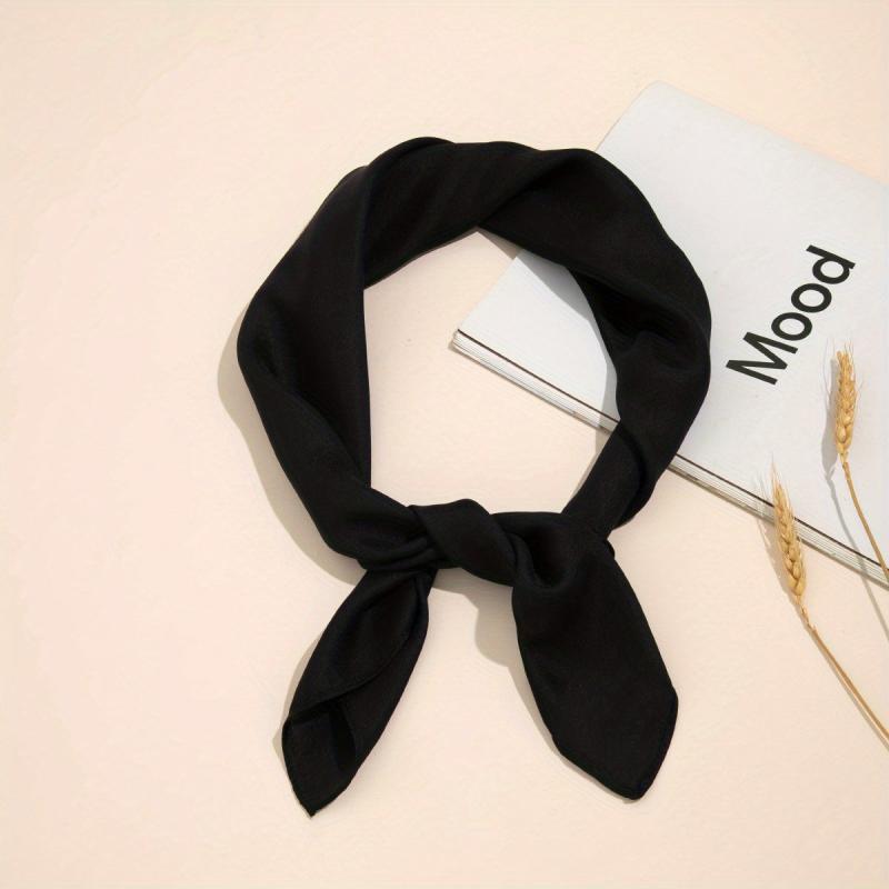 Plain Bandana Silk Scarf Casual Shawl Scarf Wrap Head Wrap Bag Handle Charm