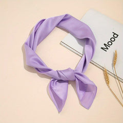 Plain Bandana Silk Scarf Casual Shawl Scarf Wrap Head Wrap Bag Handle Charm