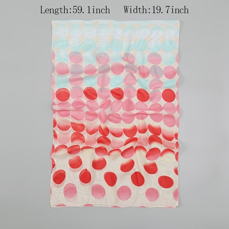 Chiffon Scarf Gradient Dot Print Classic Shawl