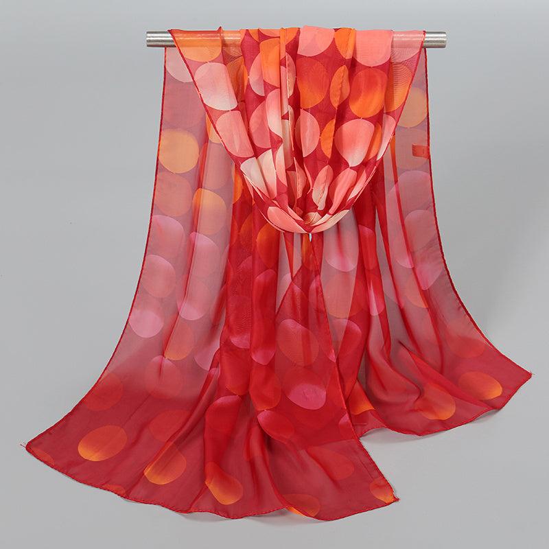 Chiffon Scarf Gradient Dot Print Classic Shawl