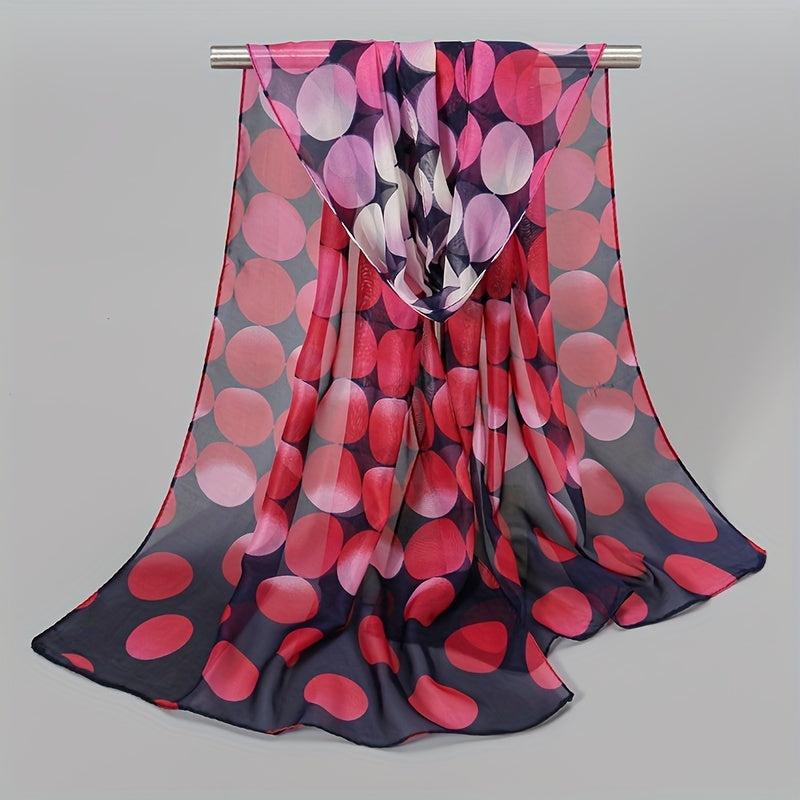 Chiffon Scarf Gradient Dot Print Classic Shawl