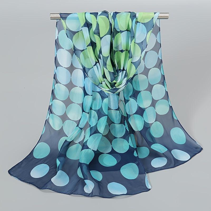 Chiffon Scarf Gradient Dot Print Classic Shawl