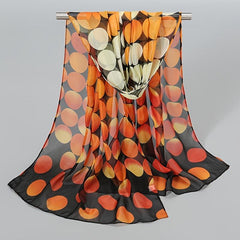 Chiffon Scarf Gradient Dot Print Classic Shawl