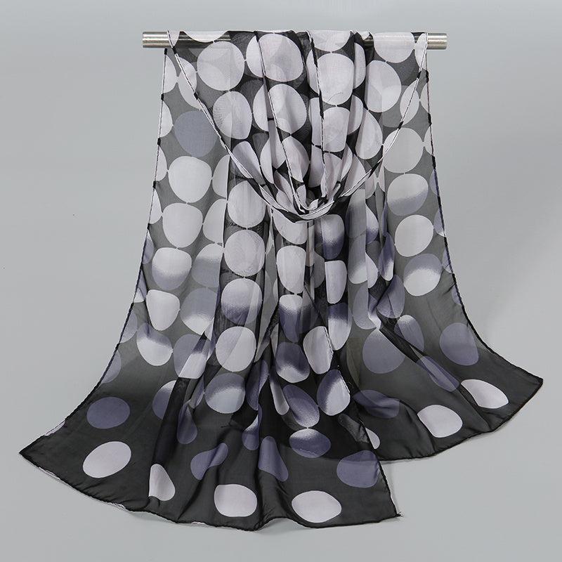 Chiffon Scarf Gradient Dot Print Classic Shawl
