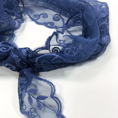 Flower Embroidered Thin Triangle Scarf for Women