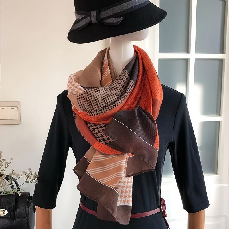 Colorful Plaid Ladies Scarf Long Shawl Light Soft All Seasons