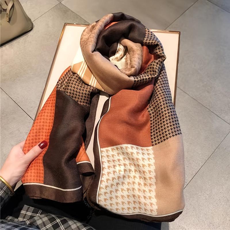 Colorful Plaid Ladies Scarf Long Shawl Light Soft All Seasons