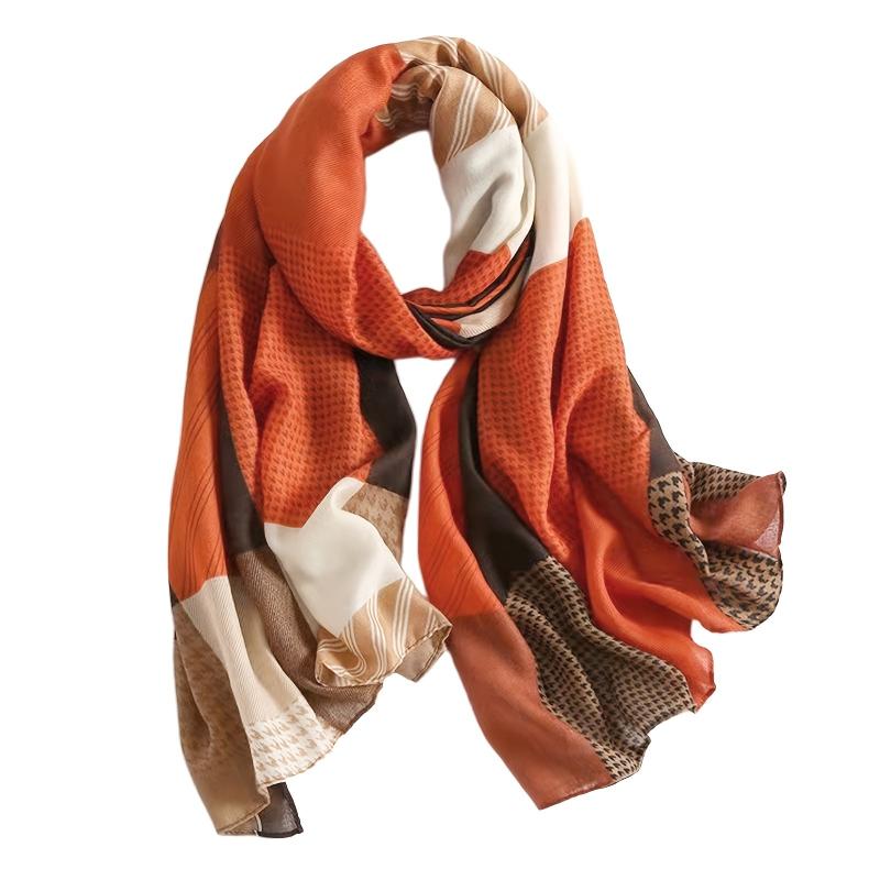 Colorful Plaid Ladies Scarf Long Shawl Light Soft All Seasons