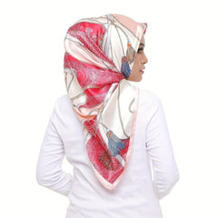 89 99cm Boho Large Square Scarf Satin Head Scarf Neck Sunshade Bandana Wraps