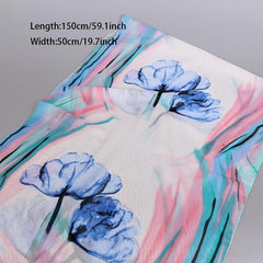 Flower Print Chiffon Scarf Gradient Hijab Thin Shawl Casual Head Wrap