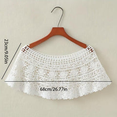 Lace Shawl Flower Hollow Wrap Casual Sunscreen Windproof Cape Dress Accessories