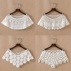 Lace Shawl Flower Hollow Wrap Casual Sunscreen Windproof Cape Dress Accessories